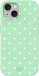 AVY Hoesje geschikt voor Apple iPhone 15 | Mint Breeze | Polka Dots | Matcha & Wit | Hard Shell Back Cover | Compatibel met MagSafe & Qi2