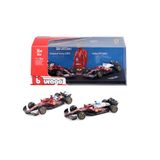 BBURAGO Ferrari SF-25#16 Leclerc F1 1:64 verzamelaarsmodel, modelauto, 2 | 2 originele Fomel 1 auto's van Scuderia, cadeau-idee voor motorsportfans - vanaf 14 jaar