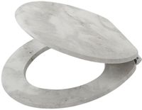 Tiger marble WC-bril toiletbril marmerlook softclose MDF FSC wit/grijs