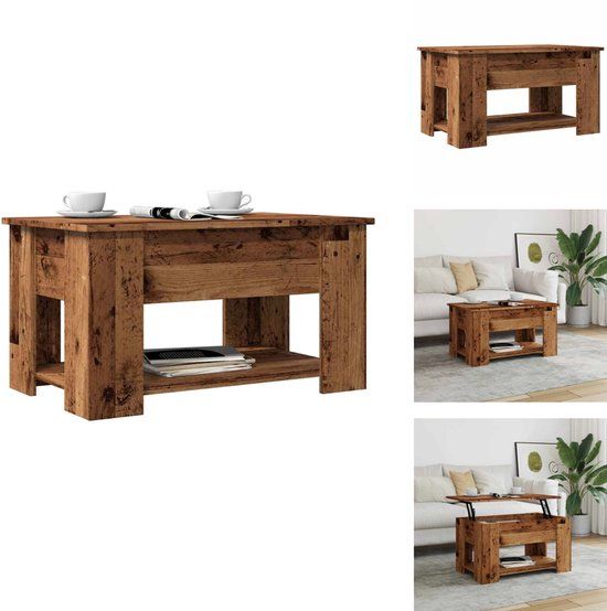 vidaXL Salontafel 79x49x41 cm bewerkt hout oud houtkleurig