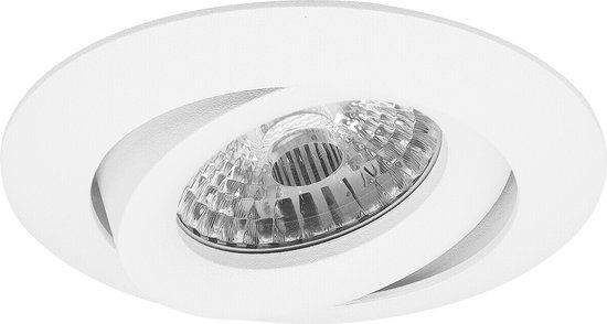 BES LED Spot Armatuur GU10 - Pragmi Uranio Pro - Inbouw Rond - Mat Wit - Aluminium - Kantelbaar - Ø82mm