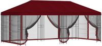 vidaXL Paviljoen met zijwanden, 6 x 3 meter, bordeauxrood, Polyester en Staal