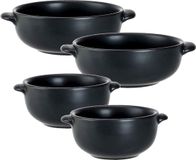 Billiet - Vanlaere Set van 4x stuks tapas/amuse/snack schaaltjes zwart van porselein 10 en 13 cm rond