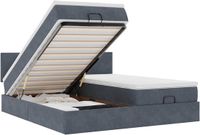 vidaXL - Lit plateforme avec matelas - 200x200cm - velours - gris foncé