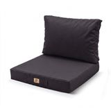Coussin pour meubles de jardin, housse amovible, coussin d'extérieur, 50 x 60 cm, coussin de remplacement pour fauteuil, canapé et chaise, imperméable et confortable, gris carbone