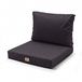 Coussin pour meubles de jardin, housse amovible, coussin d'extérieur, 50 x 60 cm, coussin de remplacement pour fauteuil, canapé et chaise, imperméable et confortable, gris carbone