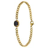 Lucardi Dames Stalen goldplated armband vintage zwart