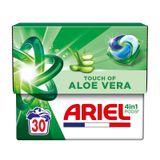 Ariel PODS® 4en1, capsule de lessive, 30 lavages, Aloe vera, Élimination impeccable des taches, Efficace même à froid et en cycle court