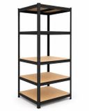 Merkloos Relaxdays Stellingkast - 200 x 60 x 60 cm - 875 kg - steeksysteem - zwart-bruin