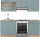 Vicco R-Line Complete keukeneenheid – 200 cm zonder werkblad Blauw-grijs/gouden eik