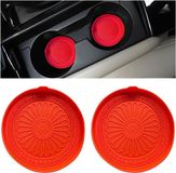 Shenzhen Haorui Industrial Technology Co., Ltd. Sous-verres pour porte-gobelet de voiture en silicone - Sous-verres de voiture antidérapants - Porte-gobelet universel - Accessoires de voiture - Tous véhicules - Rouge