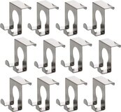 12x RVS Door Hooks 5 cm - Stainless Steel - Set of 12 - Silver