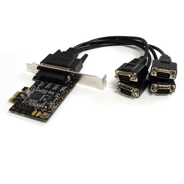 StarTech.com 4-poort RS232 PCI Express Seriële Kaart met Breakout-kabel - Zwart