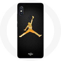 Maniacase Hoesje voor Xiaomi Redmi Note 5 AI Dual Camera Air Michael Jordan Logo Geel