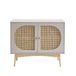 BAÏTA Dressoir SIXTINE parelgrijs en rotan riet, 90 cm