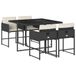vidaXL 5-delige tuinset met kussens, polyrattan, zwart