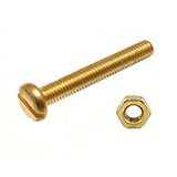 Bulk Hardware BH03537 M3 x 20 mm messing machineschroef gleuf platte kop (verpakking van 10), wit, stuk