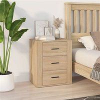 vidaXL Nachtkastje 50x36x60 cm bewerkt hout sonoma eikenkleurig