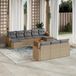 Maison Exclusive - Ensemble de jardin pour le jardin, composé de 11 pièces, avec un mélange de polyrotin tressé beige et de coussins