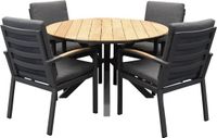 AVH-Collectie Quincy Costa Rica dining tuinset 120x75cm rond 5-delig antraciet