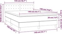 vidaXL Boxspring met matras stof donkerbruin 140x190 cm