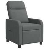vidaXL Recliner Donkergrijs Stof