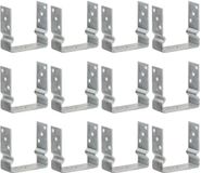vidaXL Grondankers - 12 stuks - 14x6x15 cm - Gegalvaniseerd staal - Zilverkleurig