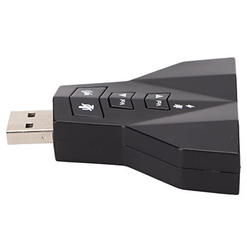 Cerlingwee USB-geluidsadapter, multifunctionele virtuele 7.1-kanaals USB-geluidskaart Plug and Play met LED-lampje voor laptop voor computer voor