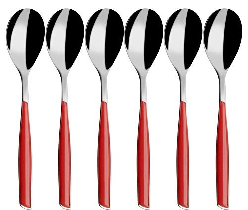 Bugatti Glamour Koffielepels - Set van 6 - Rood