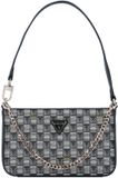 GUESS G Wave II Mini Top Zip Shoulder Bag Black Logo veelkleurig