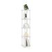 Furinno Turn-N-Tube 5-Tier Hoek Vierkante Rek Display Plank met Ronde Buis, Wit/Wit