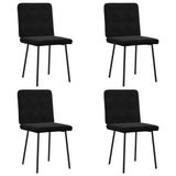 vidaXL Eetkamerstoelen Fluweel Zwart 4 stuks
