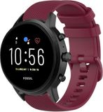 Strap-it Bracelet de montre connectée en silicone - Convient pour Fossil Gen 5 - Rouge foncé