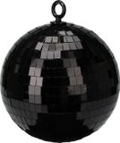 Christmas Decoration discobal kerstbal - 1x - zwart - 15 cm - kunststof