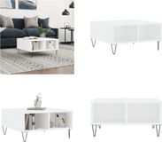 vidaXL Salontafel 60x60x30 cm bewerkt hout wit