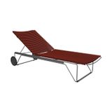 Houe - Chaise longue inclinable avec roulettes Click - Rouge - acier thermolaqué - Designer Henrik Pedersen