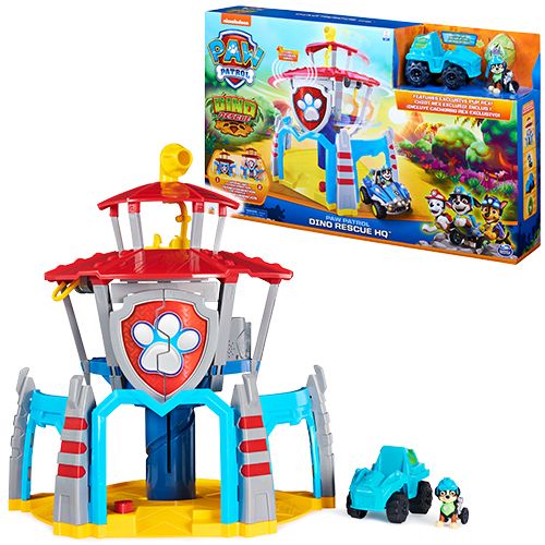 PAW Patrol Dino Rescue Hoofdkwartier Speelset met Geluiden en Rex Figuur en Voertuig