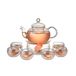 Avilia Theepot van glas 600 ml met theezeef en kaarsenhouder, set van 6 hittebestendige kopjes, ideaal voor losse thee en infusies, elegant cadeau-idee