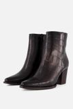 Linea Zeta Enkellaarzen Croco Met Hak bruin Leer