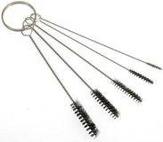 Jumada's - Schoonmaak borstel rietjes - 5 delig - 10 cm - Zilver