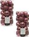Decoris Kerstballen - 60 stuks - Oudroze - 4-5-6 cm - Kunststof