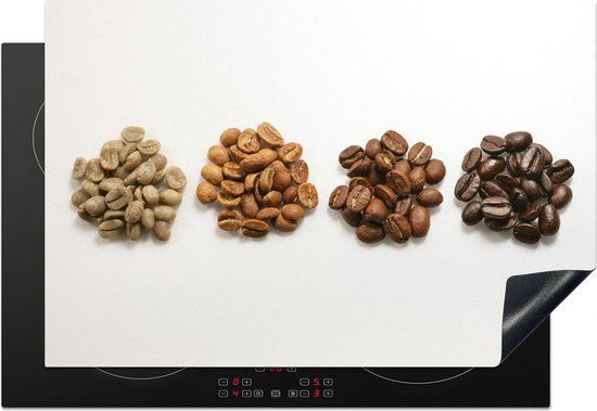 KitchenYeah® Inductie beschermer Koffieboon 77x51 cm - Inductiebeschermer voor Inductie kookplaat - Multicolor