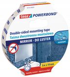 tesa® POWERBOND - Ruban de montage double face - Résistant à l'eau - Haute adhérence - Idéal pour les miroirs - 5m - 19mm