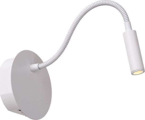 Lucide JOLIJN - LED Bedlamp / Wandlamp - Ø 11 cm - Wit - Oplaadbaar