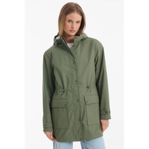 Anytime Khaki Hooded Raincoat