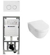 Villeroy & Boch Villeroy en Boch Subway 2.0 Compact met zitting toiletset met geberit inbouwreservoir en sigma20 drukplaat wit