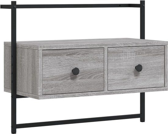 vidaXL TV meubel wandgemonteerd 60,5x30x51 cm hout grijs sonoma eiken