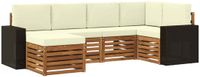 vidaXL - Buiten - bank - set - 6 - st - Natuurlijk - en - Crème - Polyester