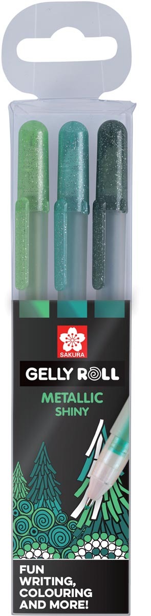 Sakura roller Gelly Roll Metallic Bos etui met 3 stuks in geassorteerde kleuren