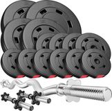 Hop Sport Halterset 56 kg Gietijzer met Curlstang en Korte Halters